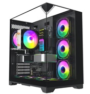 Корпус (игровой) Aeromax WS-421E, ATX/Micro ATX, USB 3.0/2*1.0,HD-Audio, Выс.кул до 158мм, Cooler Fan Position: Left 3*12cm;Rear:1*12cm, Bottom*3, ДлVGAдо410мм, 1*3.5"/3*2.5",420x278x440, TOP&Front &side panel glass, Чёрный