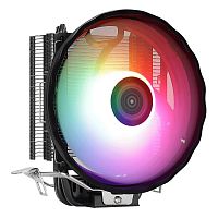 Кулер для процессора JUMP V200 (LGA775/1155 /1156/LGA1150/1366/1200/1700/AMD/AM3/FM2, 120*120*25mm, 28db, 1300rpm, 3pin, 120W, 4 термотрубки) подсветка RGB