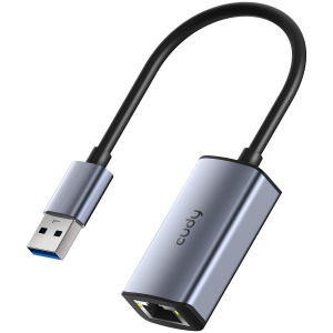 Переходник - сетевой адаптер CUDY UE10A USB-A на RJ45 Gigabit Ethernet, подключение без драйверов, Compatible with Laptop, MacBook, Surface, PC with Windows, XP, Mac/Linux