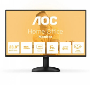Монитор LCD 23.8" AOC 24B31H/01, IPS, Black, 1920x1080, 120Hz, 20000000 : 1, 300cd/m2, 178/178, 1ms, Flicker Free, Low Blue Ligh, Adaptive Sync, безрамная конструкция, Vesa 100x100, VGA, HDMI (в комплекте)