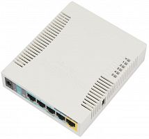 Беспроводной маршрутизатор MikroTik RB951Ui-2HnD Wi-Fi, 5 LAN 10/100 (1 xPoE PD , 1хPoE PSE), USB 3/4G, 2.4GHz, 802.11n, 128MB RAM, RouterOS L4