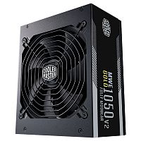 Блок питания 1050W CoolerMaster MWE GOLD 1050 V2 1050W Full Modular, 80+ GOLD, ATX, APFC, 20+4 pin, 1х4+4 pin,1х8pin, 5xSata, 3xMolex, 3xPCI-E(6+2), 4xMolex,вентилятор 14 см, Чёрный[MPE-A501-AFCAG-EU]