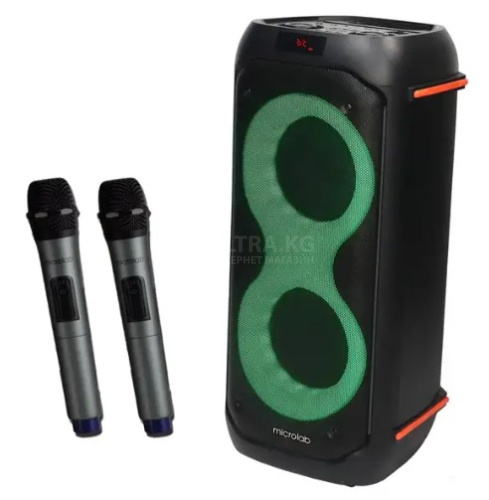 Microlab Party Speaker PT602W 40W RGB LED, 2*Mic, BT,4000mAH, 3.5mm Line in, microSD,USB, Remote