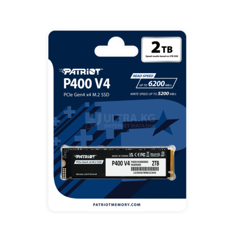 SSD PATRIOT P400 V4 2TB M.2 2280 PCIe 4.0 x4 NVMe 6200/5200 SSD PATRIOT P400 V4 2TB M.2 2280 PCIe 4.0 x4 NVMe 6200/5200
