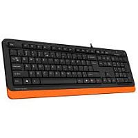 Keyboard A4tech Fstyler FK-10-ORANGE USB, мембранная, комфортные закругленные клавиши, лазерная гравировка , высокая стойкость и долговечность, горячие клавиши,456*156* 24 мм, Анг/Рус, 1.5m, Чёрный-Оранжевый