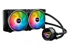 Водяное охлаждение XPG Levantex 240 TDP 250W Intel LGA1700,1200,115x и AMD AM5,AM4,2x120 ARGB,600-2000 RPM±10%,61.5 CFM,18.17 dB(A),4pin PWM,272x121x27мм,чёрный [LEVANTEX240-BKCWW]