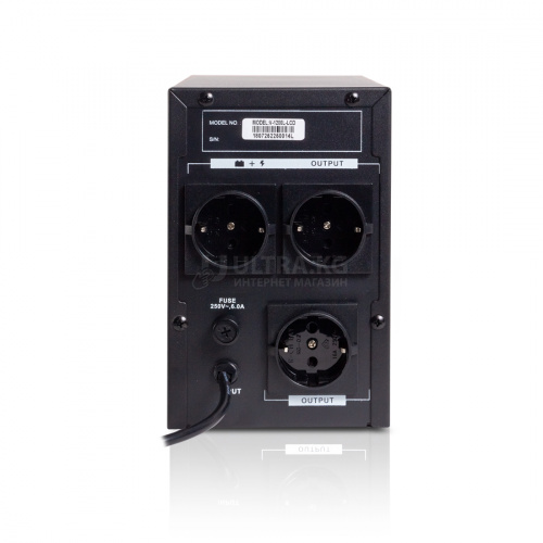 ИБП UPS SVC V-1200-L-LCD, Мощность 1200ВА/720Вт, Диапазон работы AVR: 165-275В, Бат.: 12В/7 Ач*2шт., 3 вых.: Shuko CEE7., Чёрный фото 2