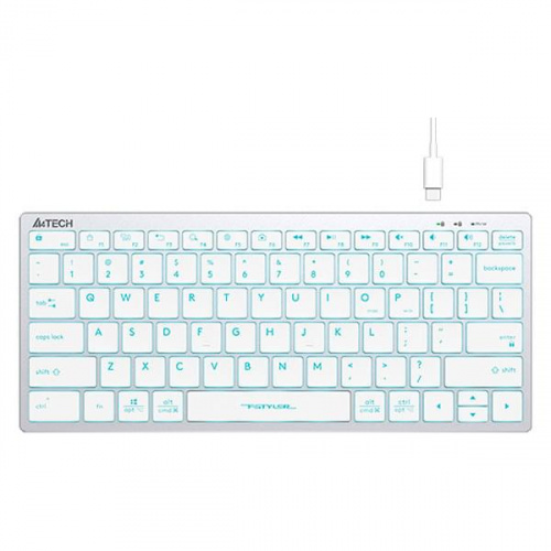 Клавиатура A4tech Fstyler FX61-Ice Blue LED, 78btns, USB , SLIM, Ice Blue подсветка, 1.5m, Белый Клавиатура A4tech Fstyler FX61-Ice Blue LED, 78btns, USB , SLIM, Ice Blue подсветка, 1.5m, Белый
