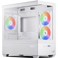 Корпус Aerocool P300D Digi-G-WT-v1, micro ATX/mini-ITX,USB3.0,USB-C,HD-Audio+Mic,Кулер 12см,Высота CPU кулер до165мм,VGA до 418мм,1x3.5”/2x2.5,212x420x420 мм,Без Б/П,Белый,Included ARGB 3x120mm