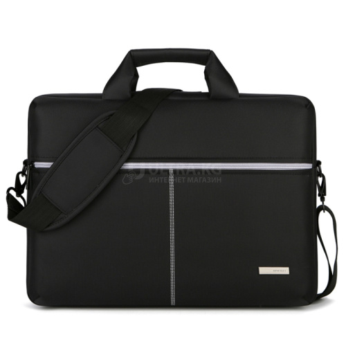 Сумка для ноутбука BRINCH BW305 Черная 15.6" Водоотталкивающая ткань. Внешнее отделение на молнии, внешний карман на молнии, внутренний органайзер, плечевой ремень