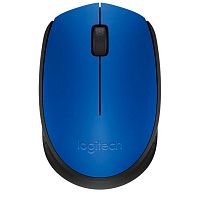 Беспроводная мышь Logitech M171, оптическая 1000dpi, светодиодная, USB, 3 кнопки, 2.4 GHz, синяя [910-004640]