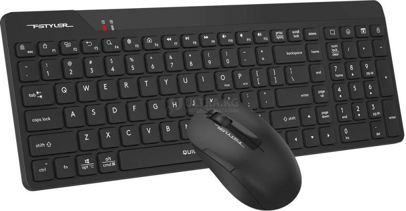Беспроводная клавиатура+мышь A4tech Fstyler FG2300 Air2 Black мембранная, 107 клв, ANSI, оптическая, 1200 dpi, 15м, адаптер Type-C, USB ресивер Беспроводная клавиатура+мышь A4tech Fstyler FG2300 Air2 Black мембранная, 107 клв, ANSI, оптическая, 1200 dpi, 15м, адаптер Type-C, USB ресивер