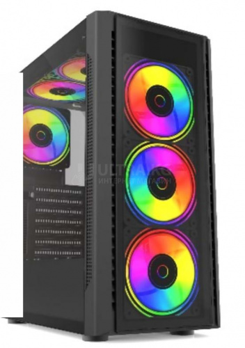 Корпус Aeromax KK1102 Glass Black ATX/Micro ATX/Mini ITX, 0.45mm, USBx2.0/3.0 , HD-Audio, 2x3.5"/3x2.5",Cooler:Front 3x12-14cm;Top:2x12-14cm;Rear:1x12cm, VGA 335mm, CPU высота 160mm,335x200x435mm,Без Б/П