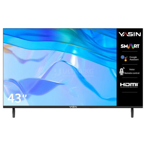 YASIN LED TV 43E9000 43" HD 1920x1080,450 cd/m2 Smart 1000000:1 6ms DVB-T2/C/S2 2xHDMI,VGA,USB,WIFI