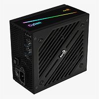 Блок питания 500W Aerocool CYLON 500, ATX, 80Plus, ARGB, APFC, 20+4 pin, 4+4 pin, 5*Sata, 3*Molex, 2*PCI-E 6+2 pin, вентилятор 12 см, кабель питания, Чёрный