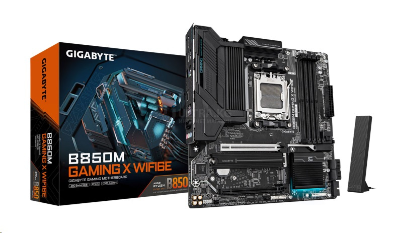 MB AM5 GIGABYTE B850M GAMING X WF6E,4xDDR5,14xUSB,mATX,M.2,2PCIe16x,2xDP HDMI WiFi MB AM5 GIGABYTE B850M GAMING X WF6E,4xDDR5,14xUSB,mATX,M.2,2PCIe16x,2xDP HDMI WiFi