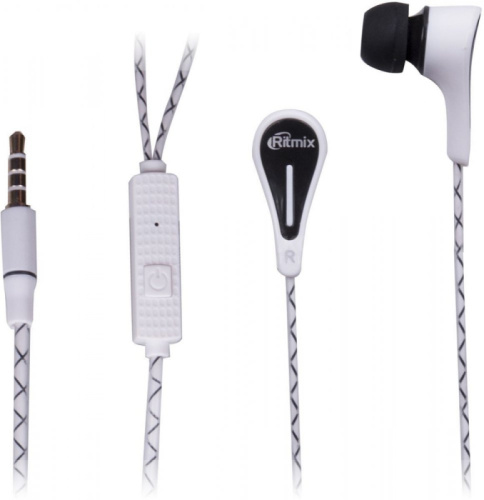 Наушники с микрофоном RITMIX RH-115M White Luminous, Внутриканальные, Single Jack, 20Hz-20kHz, 92dB/-32dB, Длина кабеля 1,2м, Белый Наушники с микрофоном RITMIX RH-115M White Luminous, Внутриканальные, Single Jack, 20Hz-20kHz, 92dB/-32dB, Длина кабеля 1,2м, Белый