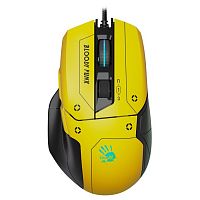 Мышь игровая Bloody W70-Max Punk Yellow, 10000cpi, 9btn, USB, 1.8m, желтая