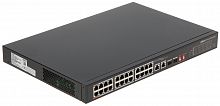 Коммутатор сетевой PoE DAHUA DH-PFS3226-24ET-240 (2xUplink/SFP 1000 Мбит/с, 24xPoE 100Мбит/с, POE 250m) 240W