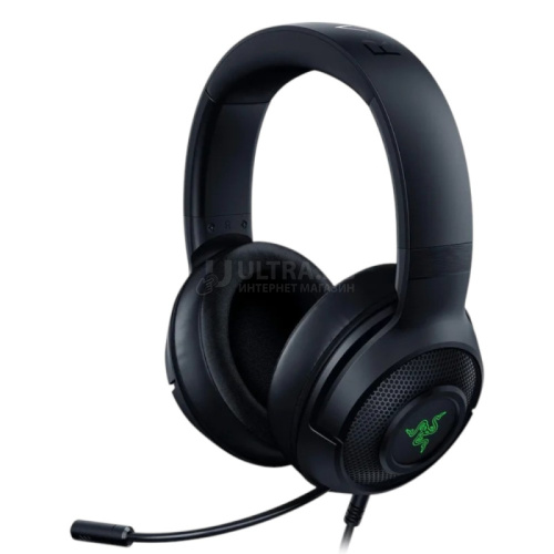 Наушники с микрофоном Razer Kraken V3 X USB игровая гарнитура, микрофон поворотный гибкий, динамики 40 мм, диапазон частот:12 Гц–28 кГц , чувствительность при 1 кГц: 109±3 дБ, Чёрный [RZ04-03750300-R3M1]