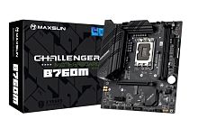 Матплата MAXSUN MS-Challenger B760M, LGA1700, Intel B760, 2xDDR4 PC34100, 1xPCI-E 4.0x16, 1xPCI-E 3.0x1, Sound8Ch, GLAN, 3SATA+2M.2, RAID, mATX, 6USB3.2+6USB2.0, VGA, HDMI