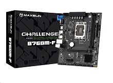 Матплата MAXSUN MS-Challenger B760M-F, LGA1700, Intel B760, 2xDDR4 PC34100, 1xPCI-E 4.0x16, 1xPCI-E 3.0x1, Sound8Ch, GLAN, 2SATA+2M.2, RAID, mATX, 4USB3.2+4USB2.0, VGA, HDMI