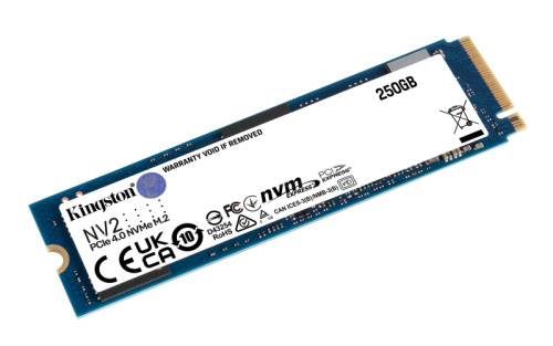 Твердотельный накопитель SSD 250GB Kingston Digital Ships NV2 M.2 2280 NVMe Read/Write up 3000/1300MB/s [SNV2S/250G]
