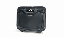 Сумка-чемодан для ноутбука GENIUS G-C1580 Briefcase Черная 14"-15" Вместительная, Двойная молния. Два отделения. Внешний карман на молнии. Ручки из искусственной кожи для транспортировки, выдвижная ручка, колеса.