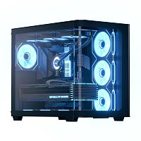 Корпус Aerocool P500C-G-BK-v1, ATX/micro ATX/mini-ITX,2xUSB3.0,HD-Audio+Mic,Кулер 12см,Высота CPU кулер до162мм,VGA до 450мм,2x3.5”/3x2.5,285x380x420 мм,Без Б/П,Чёрный,Included infinity mirror ARGB 4x120mm