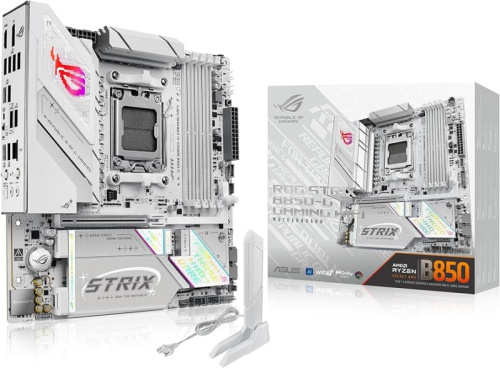 MB AM5 ASUS ROG STRIX B850-G GAMING WIFI,4xDDR5,17xUSB,mATX,3xM.2,2PCIe16x, DP HDMI WHITE MB AM5 ASUS ROG STRIX B850-G GAMING WIFI,4xDDR5,17xUSB,mATX,3xM.2,2PCIe16x, DP HDMI WHITE