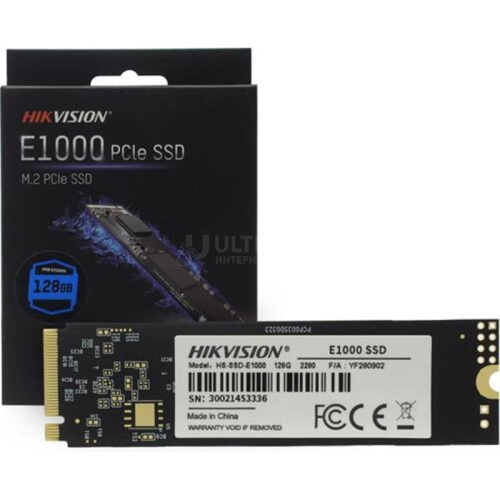 SSD HIKVISION E1000 128GB 3D NAND M.2 2280 PCIe NVME Gen3x4 Read / Write: 990/650MB SSD HIKVISION E1000 128GB 3D NAND M.2 2280 PCIe NVME Gen3x4 Read / Write: 990/650MB