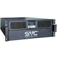 ИБП SVC RT-10KL-LCD, Мощность 10кВА/10кВт, Стоечный 19'' 4U, RT-серия, On-Line, LED-LCD/RS-232, SMART, Диапазон работы AVR: 110-288В, Бат.: 12В/9Ач*16шт., Вентилятор: 8см*2шт., Клеммное подключение, Чёрный