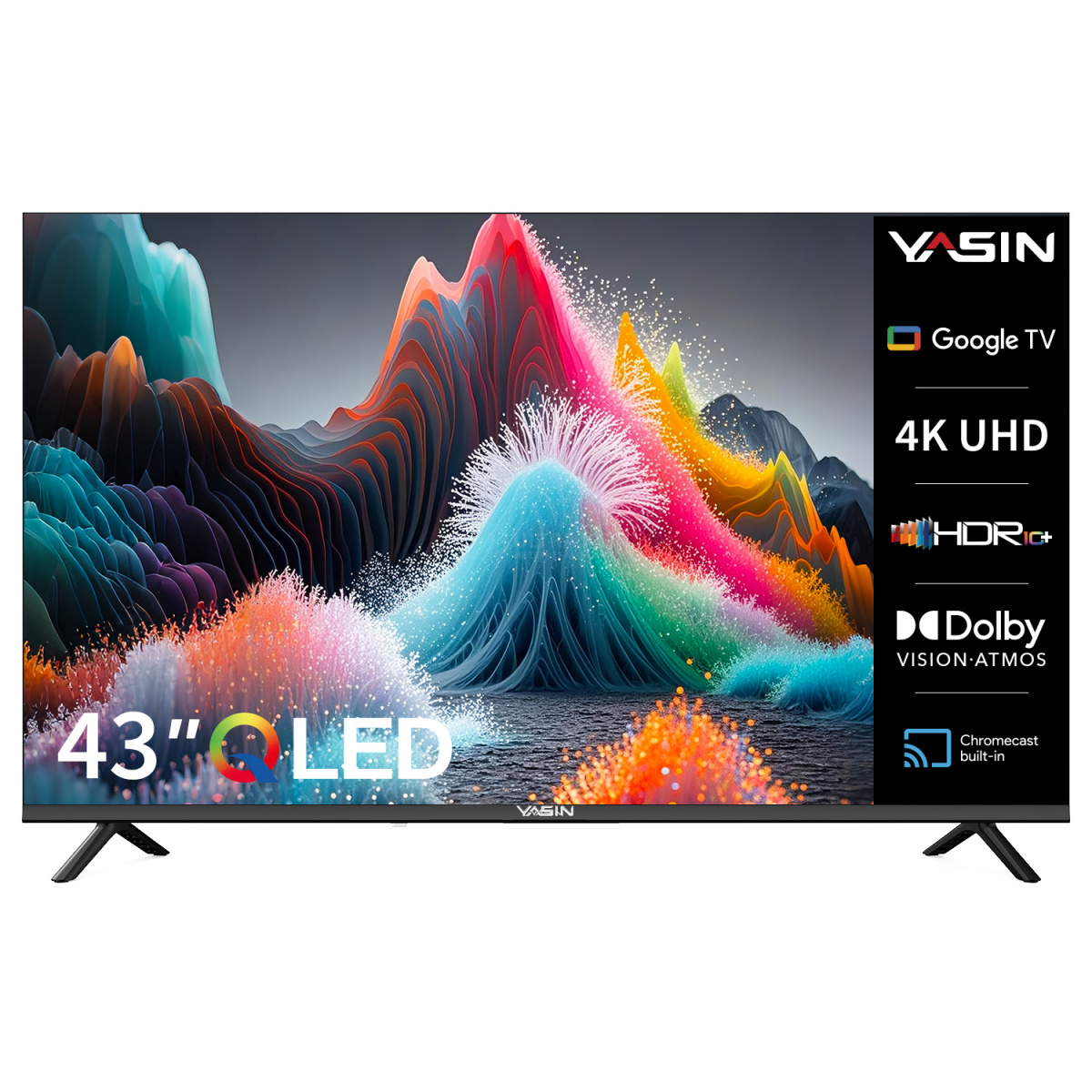 YASIN LED TV 43Q90 43" FHD 1920x1080, Android+GoogleTV 450 cd/m2 1000000:1 178/178 DVB-T2/C/S2 WiFi YASIN LED TV 43Q90 43" FHD 1920x1080, Android+GoogleTV 450 cd/m2 1000000:1 178/178 DVB-T2/C/S2 WiFi