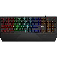 Клавиатура AOC GK200D32R, игровая, мембранная, 105btns, RGB (радужный светодиодный, 4 зоны светодиодной подсветки) USB-кабель 1,8 м, рус/англ, чёрный