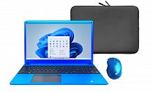 Ноутбук Gateway ULTRA SLIM i3-1115G4 (up to 4.1Ghz), 4GB, 512GB SSD M.2 sata, HD Graphics 620, 15.6" FULL HD LED, WiFi, BT, Cam, Win11, чехол и мышь в комплекте, ярко голубой [GWNC31514-BK]