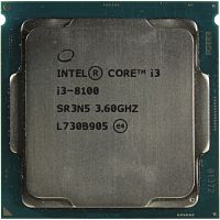 Процессор Intel Core i3-8100, LGA1151v2, 3.6GHz, 4xCores, 8GT/s, 6MB Cache, Tray, Intel UHD 630, Coffee Lake - T