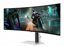 Монитор LCD 49" Samsung LS49DG910SIXCI Odyssey OLED G9, Изогнутый, Silver, 5120 x 1440 Dual Quad HD, 1000000:1 (Mega), 250cd/m2, 144Hz, 0.03ms, HDMI, DP, mHDMI, 3xUSB3.2 (USB-C), Выход на наушники