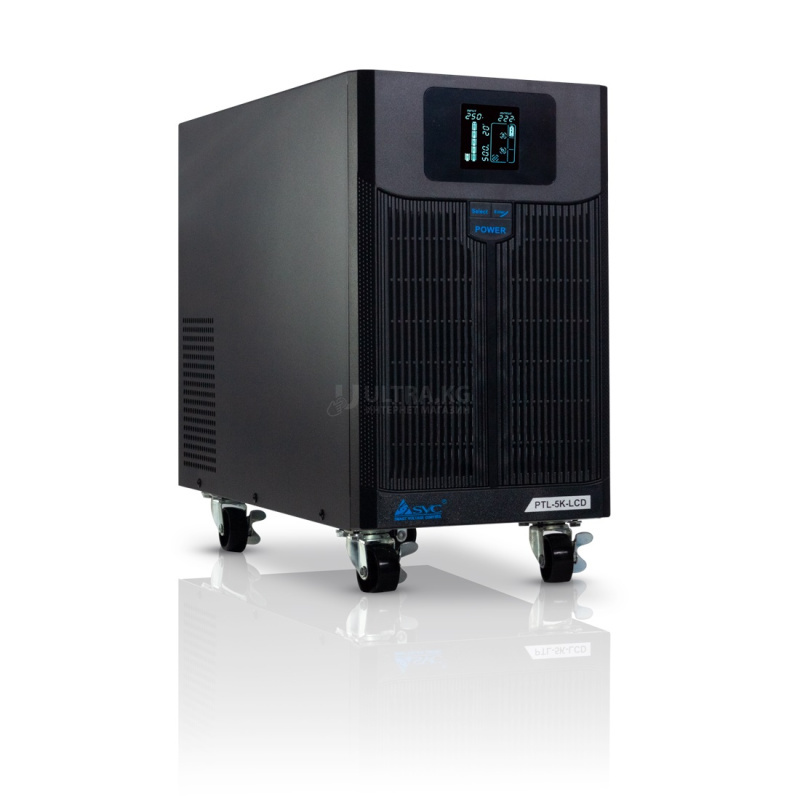 ИБП UPS SVC PTL-5K-LCD, Мощность 5000ВА/4000Вт, PTL-серия, LCD\Tel.line\USB(Smart), Диапазон работы AVR: 145-275В, Бат.: 12В/17Ah*4шт., 3 вых. + клеммная колодка, Чёрный ИБП UPS SVC PTL-5K-LCD, Мощность 5000ВА/4000Вт, PTL-серия, LCD\Tel.line\USB(Smart), Диапазон работы AVR: 145-275В, Бат.: 12В/17Ah*4шт., 3 вых. + клеммная колодка, Чёрный
