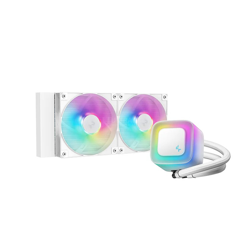 DEEPCOOL LE240 WH V2 WHITE ARGB 120*2 FAN LGA1851/1700/1200/115*/AMD DEEPCOOL LE240 WH V2 WHITE ARGB 120*2 FAN LGA1851/1700/1200/115*/AMD