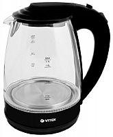 Чайник электрический Vitek VT-1122 TR Мощность 2200Вт. Объем 1,7 литра, Материал стекло.