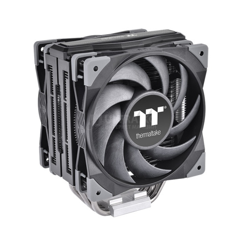 Кулер для процессора Thermaltake TOUGHAIR 510 CPU Intel LGA 1700,1200,1156,115x и AMD AM4,AM3+AM3,AM2+AM2,FM2,FM1,TDP180W,120мм вентилятор,500-2000 об.мин,4pin,58.35 CFM, 23.6 dB(A),123.6x98.8x159.5мм, 4 теплотрубки, Серебристый [CL-P075-AL12BL-A]
