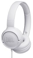 Наушники с микрофоном JBL Headphones T500 Wired, Дуговые, 3.5mm MiniJack, 20Hz-20kHz, 100dB/-42dB, Длина кабеля 1.2 м, Pure Bass, Белый [JBLT500WHT]