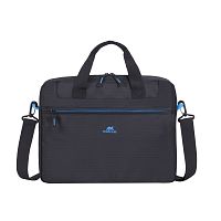 Сумка для ноутбука RivaCase 8037 15.6" Ультра тонкая, черная сумка. Двойная молния. Ручки для транспортировки. Плотный материал, утолщенные стенки. Регулируемый, съемный плечевой ремень