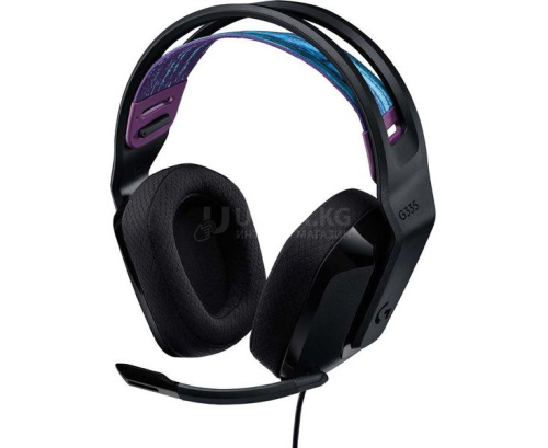 Наушники с микрофоном Logitech G335, Gaming Headset, 3.5мм, 20-20000Гц, 36Ом, 87.5дБ, 1.8 м, 240г, чёрные [981-000978]