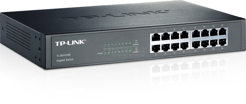 Сетевой коммутатор TP-Link TL-SG1016D, 16-Port Gigabit Switch, 16 Gigabit RJ45 Ports, 1U 13-inch Rack-mountable Steel Case Сетевой коммутатор TP-Link TL-SG1016D, 16-Port Gigabit Switch, 16 Gigabit RJ45 Ports, 1U 13-inch Rack-mountable Steel Case