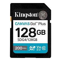 Карта памяти Secure Digital Card Kingston 128GB Canvas Go! Plus Class 10, UHS-I, U3, V30 [SDG4/128GB]