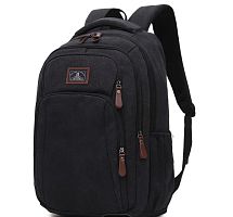 Городской рюкзак для ноутбука, учебы, большой размер, прочная ткань, три отделения, легкий, регулировка ручек, до 17" ноутбук, Black Color - 05
