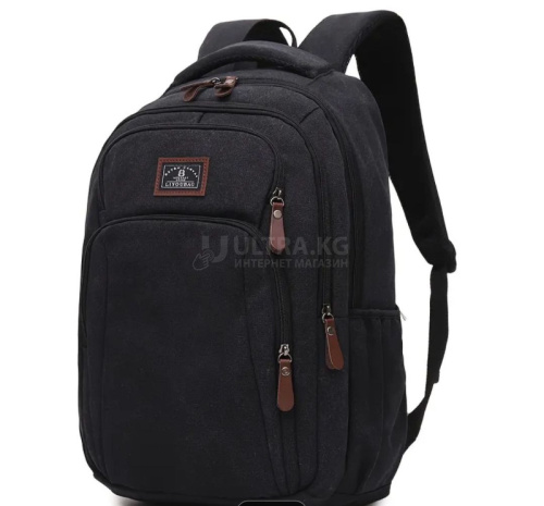 Городской рюкзак для ноутбука, учебы, большой размер, прочная ткань, три отделения, легкий, регулировка ручек, до 17" ноутбук, Black Color - 05