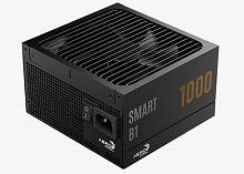 Блок питания 1000W Aerocool SMART B1 1000,1000W, ATX, 80 PLUS Bronze, 20+4 pin, 8pin, 4+4pin,8*Sata, 6*Molex, 6*PCI-E 6+2 pin, Вентилятор 13.5см, Кабель питания, Чёрный