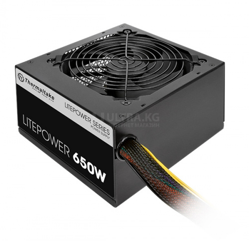 Блок питания 650W Thermaltake, Litepower LT, 650W, ATX, APFC, 20+4pin, 4+4pin, 6xPATA, 5xSATA, 2xPCI-E 6+2-pin, 1xFDD, 1x120 мм, Кабель питания, Чёрный [PS-LTP-0650NPCNEU-2]